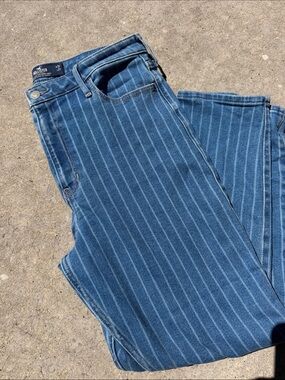 Hollister Blue Pinstripe Straight-Leg Jeans